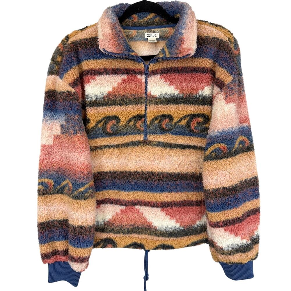 Billabong Multicolor Fleece Southwestern Short Crop Jacket Size XS